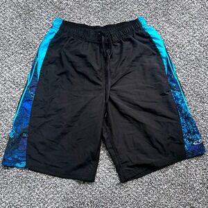 Champion Men's Black Swim Trunks Shorts Medium‎ M Blue Trim Activewear
